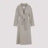 Max Mara Ludmilla Cashmere Coat With Notched Collar And Tonal Belt In Gray