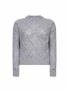 Max Mara Sequin-embellished Diamond-pattern Sweater In Gray