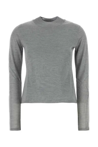 Max Mara Grey Silk Falesia Sweater In Gray