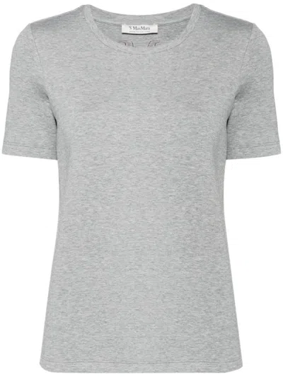 Max Mara Grey T-shirt Tubo With Embroidery
