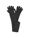 Max Mara Black Timor Long Gloves In Grey