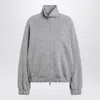 Max Mara Sweatshirt In Double-faced Wool And Cotton Jersey In Gray