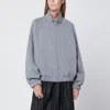 Max Mara Grey Wool Blend Zip-up Sweatshirt In Gray
