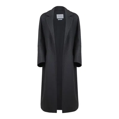 Max Mara Grey Wool Cashmere Coats In Black