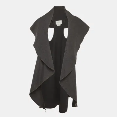 Pre-owned Max Mara Grey Wool Felt Open Front Cardigan One Size In Gray