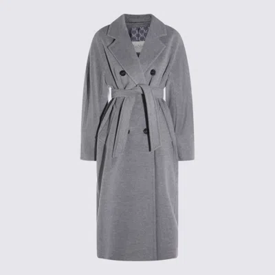 Max Mara Grey Wool Madame Coat In Gray