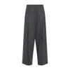 Max Mara Wide-leg Trousers With High Waist In Gray