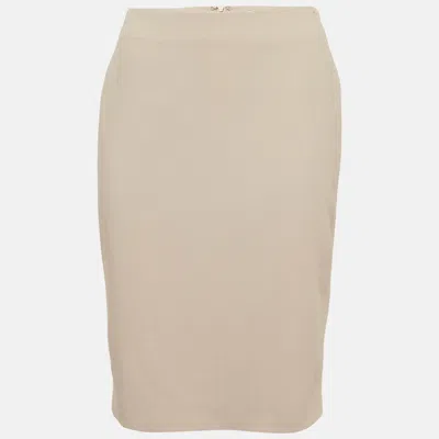 Pre-owned Max Mara Grey Wool Pencil Skirt S In Gray