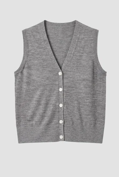 Max Mara Grey Wool Vest In Other