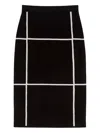 Max Mara Grid-pattern Midi Skirt In Black