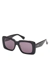 Max Mara Women's D107 53mm Rectangular Sunglasses In Black/smoke