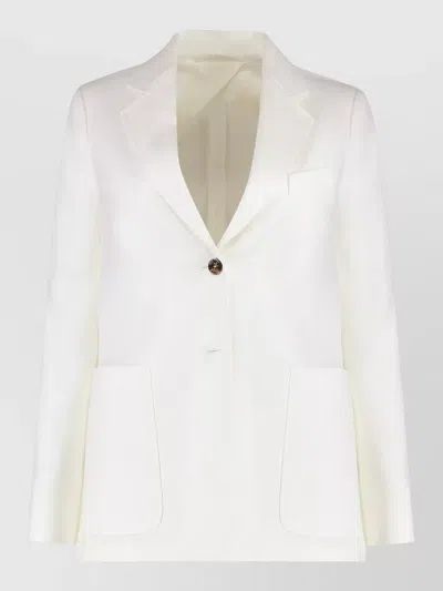 Max Mara Guglia Linen Tailored Jacket Long Sleeves In White