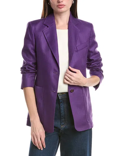 Max Mara Guglia Linen-blend Jacket In Purple
