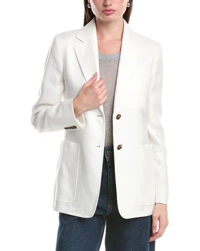 Max Mara Guglia Linen-blend Jacket In White