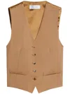 Max Mara Zuai Wool Canvas Waistcoat Camel
