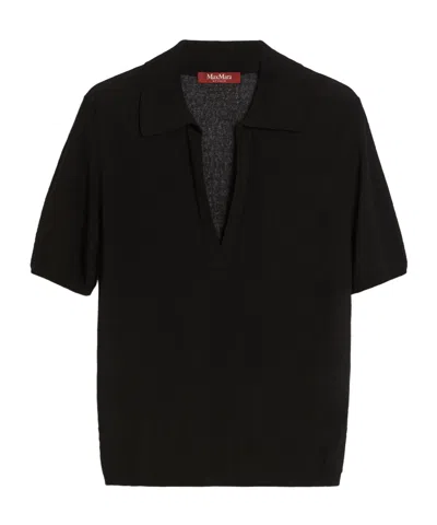 Max Mara Half-sleeve Polo Shirt In Black