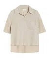 Max Mara Sand Colour Linen Polo In Nude