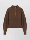 Max Mara Half-zip Wool And Cashmere Sweater In Brown