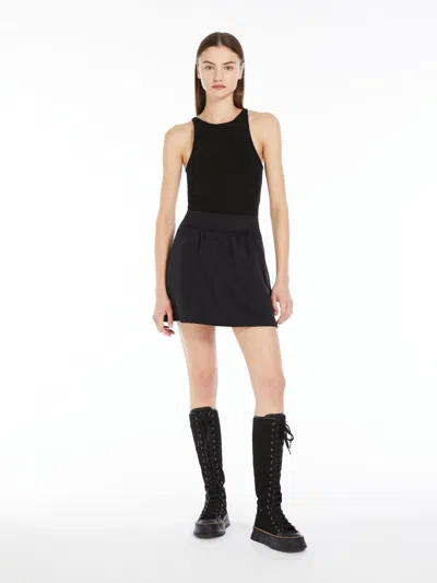 Max Mara Halter Neck Top In Vanisé Wool In Black