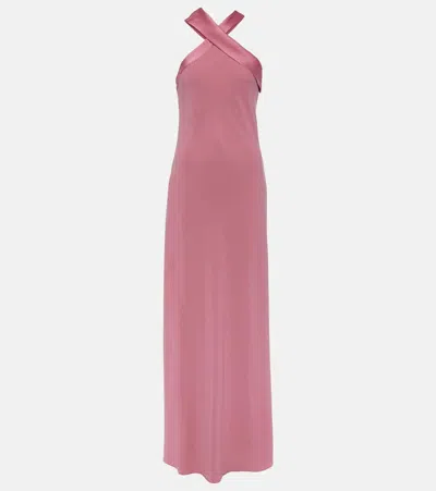 Max Mara Halterneck Gown In Pink