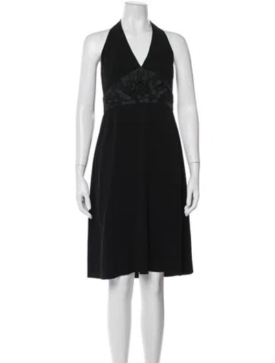 Pre-owned Max Mara Halterneck Knee-length Dress In Black