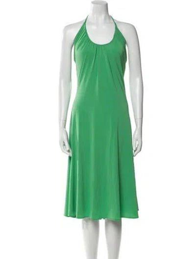 Pre-owned Max Mara Halterneck Knee-length Dress In Green