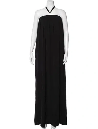 Pre-owned Max Mara Halterneck Long Dress In Black
