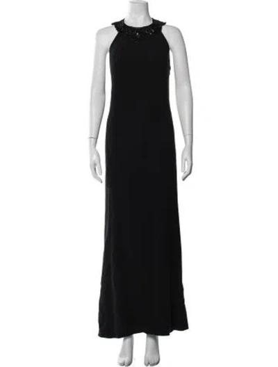 Pre-owned Max Mara Halterneck Long Dress In Black