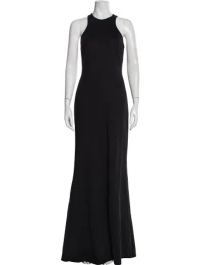 Pre-owned Max Mara Halterneck Long Dress In Black