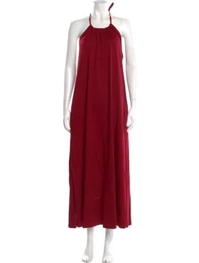 Pre-owned Max Mara Halterneck Long Dress W/ Tags In Red