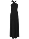Max Mara Halterneck Maxi Dress In Black