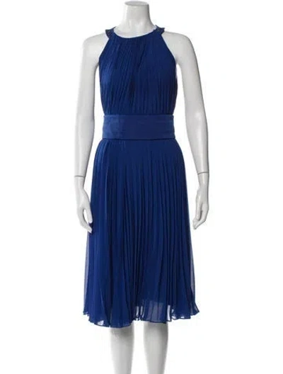 Pre-owned Max Mara Halterneck Midi Length Dress In Blue