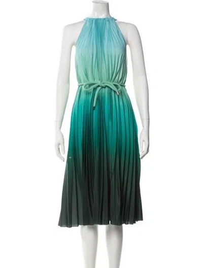 Pre-owned Max Mara Halterneck Midi Length Dress In Blue