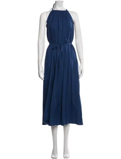 Pre-owned Max Mara Halterneck Midi Length Dress In Blue