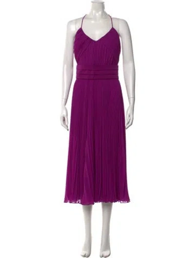 Pre-owned Max Mara Halterneck Midi Length Dress W/ Tags In Purple