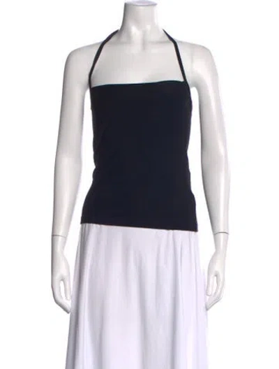 Pre-owned Max Mara Halterneck Sleeveless Top In Black