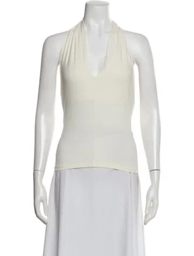 Pre-owned Max Mara Halterneck Sleeveless Top In Neutral