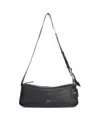 Max Mara Hammered Leather Shoulder Bag In Black