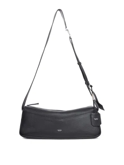 Max Mara Skippers Textured-leather Shoulder Bag In Black