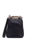 Max Mara Vertical Logo Engraved Small Shoulder Bag In Black