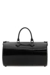 Max Mara Black Leather Brushedrolll Handbag In Black