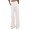 Max Mara Wide-leg Linen Trousers With Pockets In White