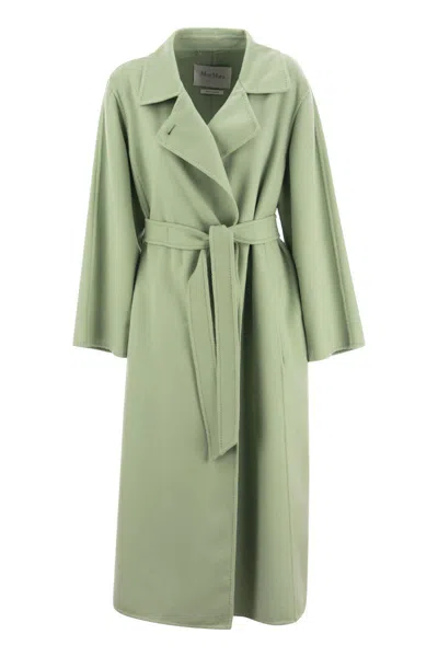Max Mara Belted Wool-cashmere Jacket In Green