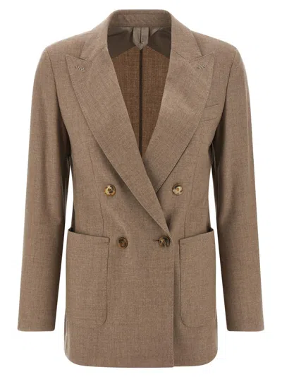 Max Mara Harald Double-breasted Blazer In Brown