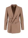 Max Mara Harald Double-breasted Blazer In Brown