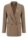 Max Mara Harald Double-breasted Blazer In Brown