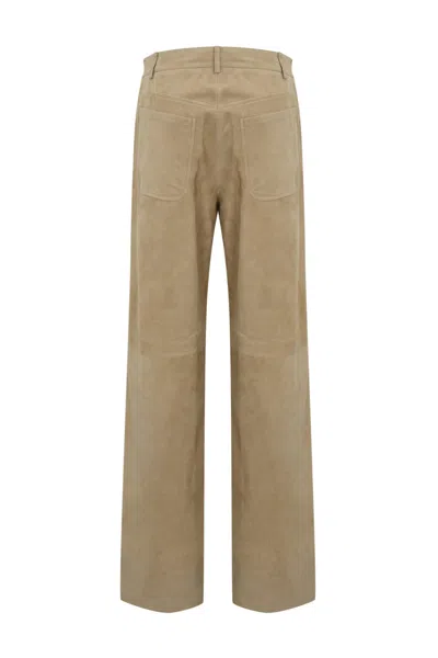 Max Mara Harald Suede Trousers In Sabbia