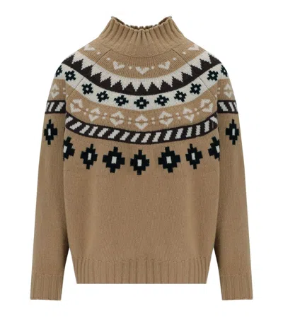 Max Mara Hardy Camel Turtleneck Sweater In Brown