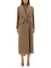 Max Mara "harmony12" Double-breasted Coat In Brown