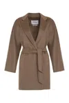 Max Mara Lapel Collar Belted Cashmere Coat